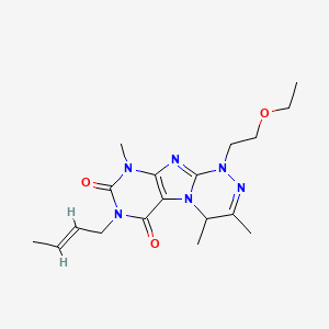 B2734949 (E)-7-(but-2-en-1-yl)-1-(2-ethoxyethyl)-3,4,9-trimethyl-7,9-dihydro-[1,2,4]triazino[3,4-f]purine-6,8(1H,4H)-dione CAS No. 919027-77-3