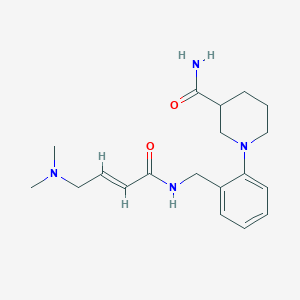 molecular formula C19H28N4O2 B2734954 1-[2-[[[(E)-4-(Dimethylamino)but-2-enoyl]amino]methyl]phenyl]piperidine-3-carboxamide CAS No. 2411329-23-0