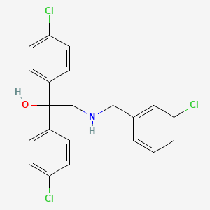 molecular formula C21H18Cl3NO B2734957 1,1-Bis(4-chlorophenyl)-2-[(3-chlorophenyl)methylamino]ethanol CAS No. 321432-85-3