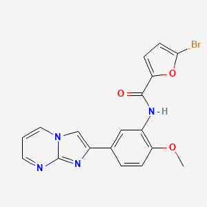 5-bromo-N-(5-imidazo[1,2-a]pyrimidin-2-yl-2-methoxyphenyl)-2-furamide