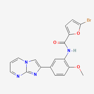 molecular formula C18H13BrN4O3 B2734958 5-bromo-N-(5-imidazo[1,2-a]pyrimidin-2-yl-2-methoxyphenyl)-2-furamide CAS No. 862811-05-0