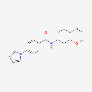 molecular formula C19H22N2O3 B2734963 N-(辛氢苯并[b][1,4]二噁杂环-6-基)-4-(1H-吡咯-1-基)苯甲酰胺 CAS No. 1902947-36-7