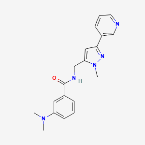 3-(dimethylamino)-N-((1-methyl-3-(pyridin-3-yl)-1H-pyrazol-5-yl)methyl)benzamide