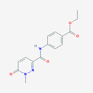 molecular formula C15H15N3O4 B2734969 Ethyl 4-(1-methyl-6-oxo-1,6-dihydropyridazine-3-carboxamido)benzoate CAS No. 1040661-15-1