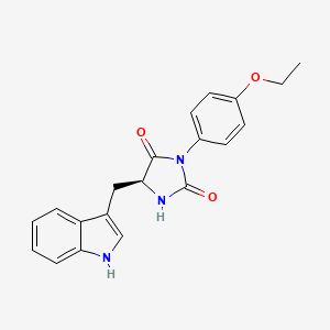 molecular formula C20H19N3O3 B2734982 (5S)-3-(4-ethoxyphenyl)-5-(1H-indol-3-ylmethyl)imidazolidine-2,4-dione CAS No. 2223106-39-4