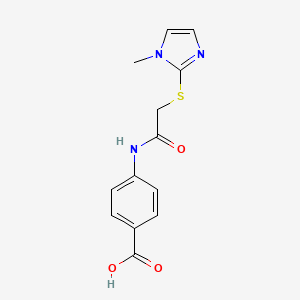 molecular formula C13H13N3O3S B2734984 4-({[(1-methyl-1H-imidazol-2-yl)thio]acetyl}amino)benzoic acid CAS No. 328288-94-4