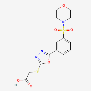 ({5-[3-(Morpholin-4-ylsulfonyl)phenyl]-1,3,4-oxadiazol-2-yl}sulfanyl)acetic acid