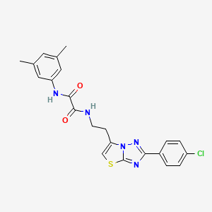 molecular formula C22H20ClN5O2S B2735006 N1-(2-(2-(4-chlorophenyl)thiazolo[3,2-b][1,2,4]triazol-6-yl)ethyl)-N2-(3,5-dimethylphenyl)oxalamide CAS No. 894036-51-2