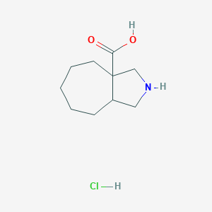 molecular formula C10H18ClNO2 B2735016 2,3,4,5,6,7,8,8a-八氢-1H-环庚[c]吡咯-3a-羧酸；盐酸盐 CAS No. 2247108-12-7