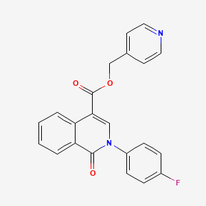 molecular formula C22H15FN2O3 B2735017 Pyridin-4-ylmethyl 2-(4-fluorophenyl)-1-oxo-1,2-dihydroisoquinoline-4-carboxylate CAS No. 1031961-31-5