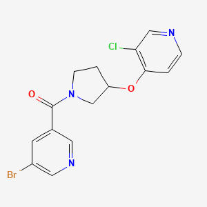 molecular formula C15H13BrClN3O2 B2735018 (5-Bromopyridin-3-yl)(3-((3-chloropyridin-4-yl)oxy)pyrrolidin-1-yl)methanone CAS No. 2034447-22-6