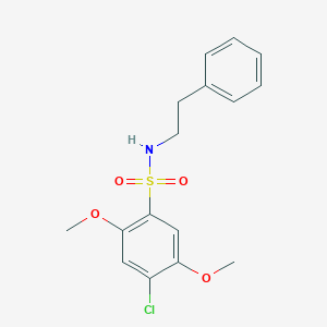 molecular formula C16H18ClNO4S B273502 4-chloro-2,5-dimethoxy-N-(2-phenylethyl)benzenesulfonamide 