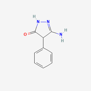 molecular formula C9H9N3O B2735040 3-amino-4-phenyl-4,5-dihydro-1H-pyrazol-5-one CAS No. 103755-48-2