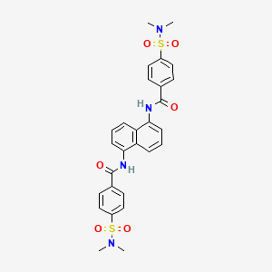 4-(dimethylsulfamoyl)-N-[5-[[4-(dimethylsulfamoyl)benzoyl]amino]naphthalen-1-yl]benzamide