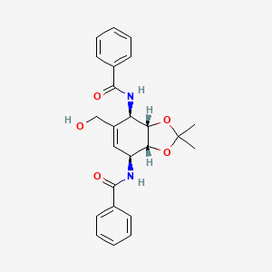 N,N'-((3aR,4S,7R,7aS)-5-(hydroxymethyl)-2,2-dimethyl-3a,4,7,7a-tetrahydrobenzo[d][1,3]dioxole-4,7-diyl)dibenzamide (racemic)