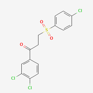 molecular formula C15H11Cl3O3S B2735049 3-[(4-Chlorophenyl)sulfonyl]-1-(3,4-dichlorophenyl)-1-propanone CAS No. 868256-42-2