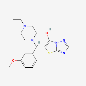 molecular formula C19H25N5O2S B2735053 5-((4-乙基哌嗪-1-基)(3-甲氧苯基)甲基)-2-甲基噻唑并[3,2-b][1,2,4]三唑-6-醇 CAS No. 851969-62-5