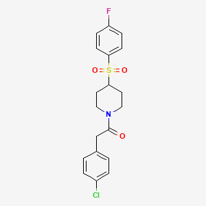 molecular formula C19H19ClFNO3S B2735055 2-(4-Chlorophenyl)-1-(4-((4-fluorophenyl)sulfonyl)piperidin-1-yl)ethanone CAS No. 1705393-13-0