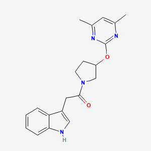 1-(3-((4,6-dimethylpyrimidin-2-yl)oxy)pyrrolidin-1-yl)-2-(1H-indol-3-yl)ethanone