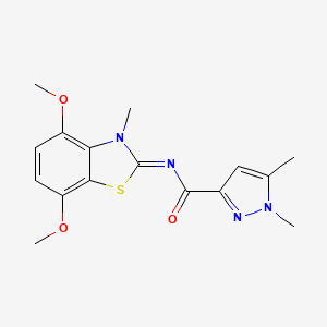 N-(4,7-dimethoxy-3-methylbenzo[d]thiazol-2(3H)-ylidene)-1,5-dimethyl-1H-pyrazole-3-carboxamide