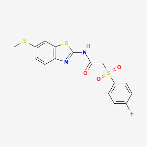 2-((4-fluorophenyl)sulfonyl)-N-(6-(methylthio)benzo[d]thiazol-2-yl)acetamide