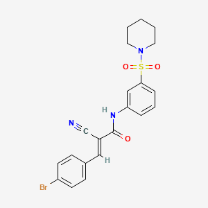 molecular formula C21H20BrN3O3S B2735072 (E)-3-(4-bromophenyl)-2-cyano-N-(3-piperidin-1-ylsulfonylphenyl)prop-2-enamide CAS No. 717117-15-2