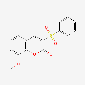 molecular formula C16H12O5S B2735082 3-(Benzenesulfonyl)-8-methoxychromen-2-one CAS No. 866013-10-7