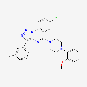 molecular formula C27H25ClN6O B2735084 7-Chloro-5-[4-(2-methoxyphenyl)piperazin-1-yl]-3-(3-methylphenyl)[1,2,3]triazolo[1,5-a]quinazoline CAS No. 899971-12-1