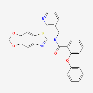 molecular formula C27H19N3O4S B2735087 N-([1,3]dioxolo[4',5':4,5]benzo[1,2-d]thiazol-6-yl)-2-phenoxy-N-(pyridin-3-ylmethyl)benzamide CAS No. 922829-44-5
