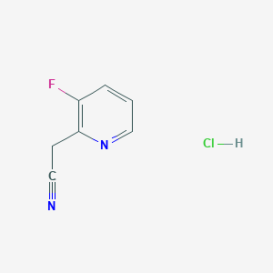 molecular formula C7H6ClFN2 B2735088 2-(3-Fluoropyridin-2-yl)acetonitrile hydrochloride CAS No. 2112643-53-3