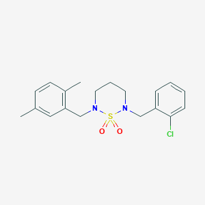 molecular formula C19H23ClN2O2S B2735092 2-(2-Chlorobenzyl)-6-(2,5-dimethylbenzyl)-1,2,6-thiadiazinane 1,1-dioxide CAS No. 899726-69-3