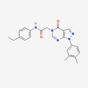 molecular formula C23H23N5O2 B2735098 2-(1-(3,4-二甲基苯基)-4-氧代-1H-嘧啶并[3,4-d]嘧啶-5(4H)-基)-N-(4-乙基苯基)乙酰胺 CAS No. 852451-30-0