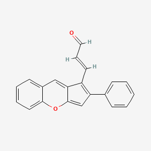 molecular formula C21H14O2 B2735109 (E)-3-(2-phenylcyclopenta[b]chromen-1-yl)prop-2-enal CAS No. 735322-96-0
