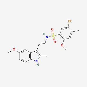 molecular formula C20H23BrN2O4S B2735111 5-bromo-2-methoxy-N-[2-(5-methoxy-2-methyl-1H-indol-3-yl)ethyl]-4-methylbenzene-1-sulfonamide CAS No. 942863-90-3