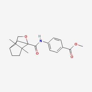 molecular formula C19H23NO4 B2735112 methyl 4-(3a,6a-dimethylhexahydro-1H-1,4-methanocyclopenta[c]furan-1-carboxamido)benzoate CAS No. 473707-58-3