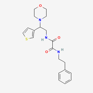 molecular formula C20H25N3O3S B2735119 N1-(2-morpholino-2-(thiophen-3-yl)ethyl)-N2-phenethyloxalamide CAS No. 946356-02-1