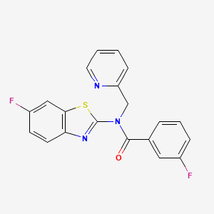 molecular formula C20H13F2N3OS B2735131 3-fluoro-N-(6-fluorobenzo[d]thiazol-2-yl)-N-(pyridin-2-ylmethyl)benzamide CAS No. 942003-24-9