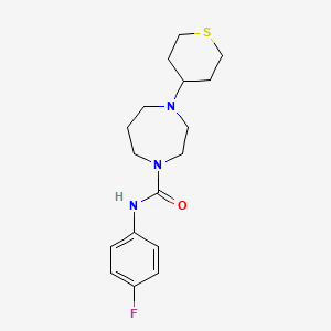 molecular formula C17H24FN3OS B2735136 N-(4-fluorophenyl)-4-(tetrahydro-2H-thiopyran-4-yl)-1,4-diazepane-1-carboxamide CAS No. 2034558-02-4