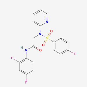 molecular formula C19H14F3N3O3S B2735139 N-(2,4-difluorophenyl)-2-[[(4-fluorophenyl)sulfonyl](2-pyridinyl)amino]acetamide CAS No. 337922-80-2