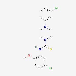 molecular formula C18H19Cl2N3OS B2735140 N-(5-chloro-2-methoxyphenyl)-4-(3-chlorophenyl)piperazine-1-carbothioamide CAS No. 690247-66-6