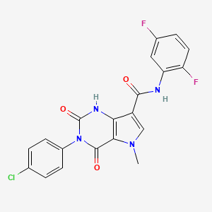 molecular formula C20H13ClF2N4O3 B2735143 3-(4-氯苯基)-N-(2,5-二氟苯基)-5-甲基-2,4-二氧代-2,3,4,5-四氢-1H-吡咯并[3,2-d]嘧啶-7-甲酰胺 CAS No. 921805-94-9