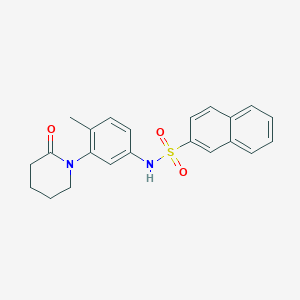 molecular formula C22H22N2O3S B2735144 N-[4-methyl-3-(2-oxopiperidin-1-yl)phenyl]naphthalene-2-sulfonamide CAS No. 941945-31-9