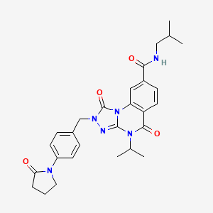 N-isobutyl-4-isopropyl-1,5-dioxo-2-(4-(2-oxopyrrolidin-1-yl)benzyl)-1,2,4,5-tetrahydro-[1,2,4]triazolo[4,3-a]quinazoline-8-carboxamide