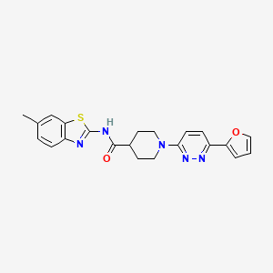 molecular formula C22H21N5O2S B2735150 1-(6-(呋喃-2-基)吡啶并[3,2-d]嘧啶-3-基)-N-(6-甲基苯并[d]噻唑-2-基)哌啶-4-甲酰胺 CAS No. 1203228-16-3