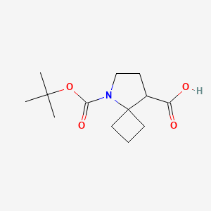 molecular formula C13H21NO4 B2735157 5-[(2-Methylpropan-2-yl)oxycarbonyl]-5-azaspiro[3.4]octane-8-carboxylic acid CAS No. 2248347-48-8