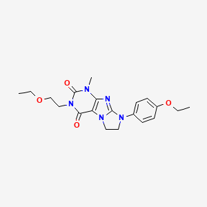 molecular formula C20H25N5O4 B2735176 2-(2-Ethoxyethyl)-6-(4-ethoxyphenyl)-4-methyl-7,8-dihydropurino[7,8-a]imidazole-1,3-dione CAS No. 893953-95-2