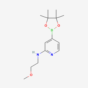 molecular formula C14H23BN2O3 B2735185 (2-甲氧基乙基)-[4-(4,4,5,5-四甲基-[1,3,2]二氧杂环戊二烯-2-基)-吡啶-2-基]-胺 CAS No. 1356544-35-8