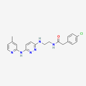 molecular formula C20H21ClN6O B2735215 2-(4-chlorophenyl)-N-(2-((6-((4-methylpyridin-2-yl)amino)pyridazin-3-yl)amino)ethyl)acetamide CAS No. 1040646-21-6
