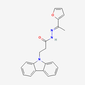 molecular formula C21H19N3O2 B2735216 (E)-3-(9H-carbazol-9-yl)-N'-(1-(furan-2-yl)ethylidene)propanehydrazide CAS No. 612047-49-1