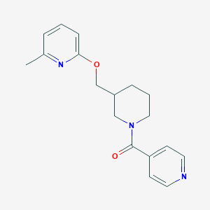 molecular formula C18H21N3O2 B2735240 [3-[(6-Methylpyridin-2-yl)oxymethyl]piperidin-1-yl]-pyridin-4-ylmethanone CAS No. 2380009-39-0